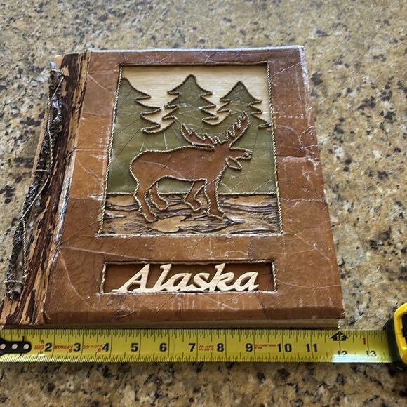 Balinese Natural Leaf Alaska moose wood imprint Large Photo Album - Picture 8 of 8